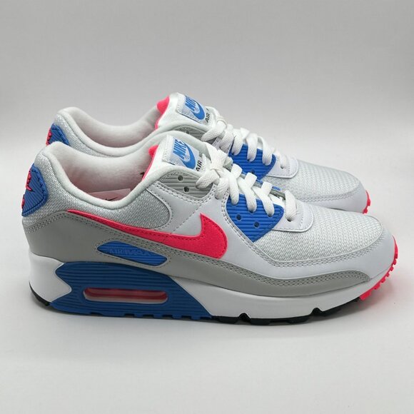 Nike Air Max 90 III Womens Gym Shoes White Red Blue Coral DA8856-100 NEW Size 10 - Picture 4 of 12